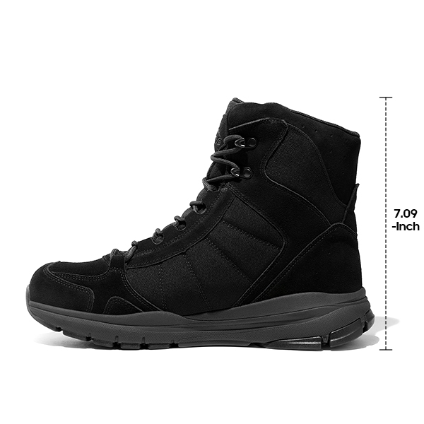 Men's Waterproof Lightweight Military Work Boots - ALL BLACK - 5